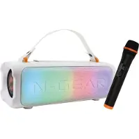 N-Gear Blazooka 703W - Draagbare Bluetooth Speaker - Met Microfoon & Verlichting - Wit