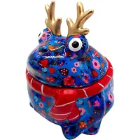 Pomme pidou Storage Jar Kerst Kikker Freddy 004 (15x15x15cm - Keramiek)