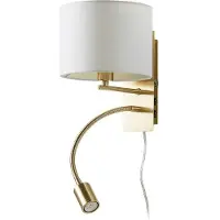 LINDBY Wandlampe , Florens, Goud / Messing, Woonkamer, Stof, Modern