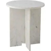 Bloomingville Jasmia Bijzettafel, Wit, Marmer