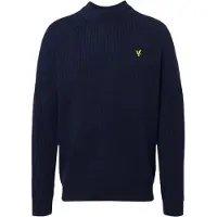 Lyle & Scott Heren Truien & Vesten Shaker Stitch Mock Neck Jumper - Blauw - Maat M