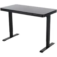 Ivol Elektrisch verstelbaar bureau / thuiswerkplek - 120x60 cm - Glas zwart