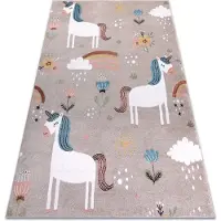 Rugsx Tapijt FUN Sweety voor kinderen, eenhoorn, regenboog beige 120x170 cm
