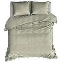 Satin d'or Dekbedovertrek Satijn Streep Khaki-200 x 200 / 220 cm | 2-Persoons