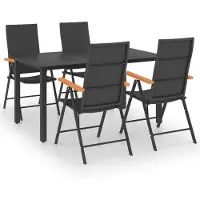 vidaXL 5-delige tuinset, zwart en bruin