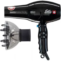 Solis Swiss Perfection 440 Föhn - Haardroger Zwart + Superflex Softstyler