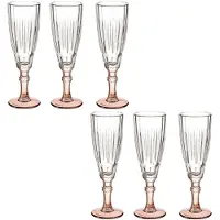 Vivalto Luxe Exotic Collection Champagneglazen set 12x stuks op brons voet 170 ml - Champagneglazen