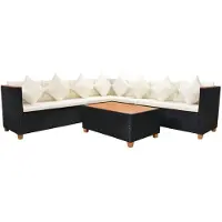 vidaXL Loungeset poly rattan HKC blad zwart 25-delig online kopen