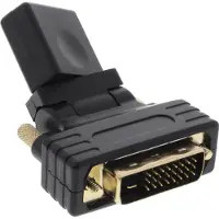 InLine HDMI-DVI adapter, HDMI female naar DVI male, flexibele hoek, 4K2K