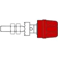 Hirschmann Polklem met klauwrand en onlosmakelijke isolatiekop, 4 mm - ROOD (verpakking van 10 stuks)