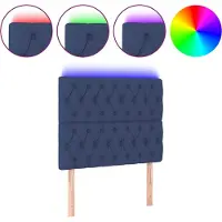 vidaXL Hoofdbord LED 100x7x118/128 cm stof blauw