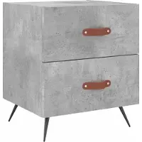 vidaXL Nachtkastje 40x35x47,5 cm bewerkt hout betongrijs