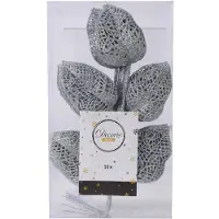 Décoris Spray plc l2b16h36 cm zilver 10st kerst