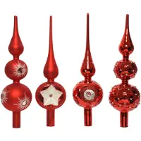 Décoris Piek glas kerstrood 31cm rood Glas Pieken