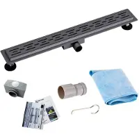 SaniGoods Nura douchegoot met flens 90cm gunmetal - verouderd ijzer