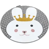 Rugsx Tapijt PETIT BUNNY KONIJNTJE KONIJN ROND grijskleuring cirkel 140 cm