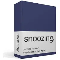 Snoozing percale katoen hoeslaken extra hoog