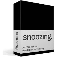 Snoozing percale katoen hoeslaken extra hoog