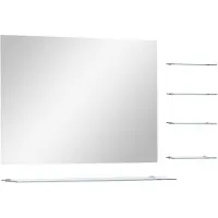 vidaXL Wandspiegel met 5 schappen 80x60 cm zilverkleurig