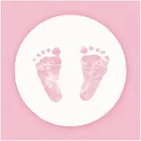 Ambiente 40x Servetten baby voetjes print meisje roze/wit 3-laags - Feestservetten