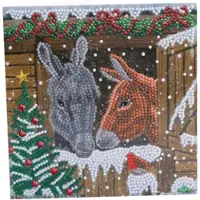 Crystal Art Crystal Card Kit | Diamond painting Winter Donkeys