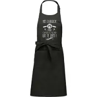 Kariban Luxe cadeauschort - tekstschort - Keukenschort - BBQ schort - verjaardag - nieuw - het duurde 75 jaar - unisex - chique grijs