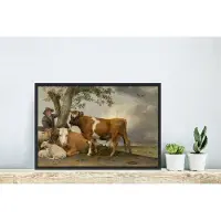 MuchoWow Fotolijst incl. Poster - De stier - Schilderij van Paulus Potter - 60x40 cm - Posterlijst