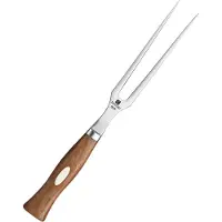 Xinzuo Professionele RVS vleesvork / keukenvork / trancheervork | Handvat van Walnoothout | B46W Series