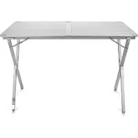 Campart Campingtafel TA-0802 - Opvouwbaar, lichtgewicht en met verstelbare poten - Kampeertafel inklapbaar inclusief opbergtas - 110 x 70 x 70 cm - Wit