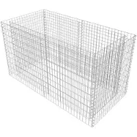 vidaXL Gabionen verhoogde plantenbak, staal, 180x90x100 cm, zilverkleurig