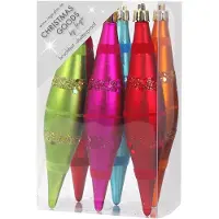 Merkloos Inge goods Kerstballen - 6 stuks - pegels - gekleurd - 15 cm - Kersthangers