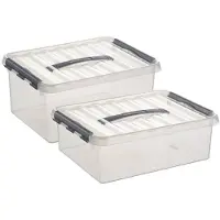 Sunware Opberg boxen set van 4x stuks in 10 en 15 Liter kunststof met deksel - Opbergbox