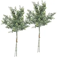 Atmosphera kunstplant 2 boeketten eucalyptus groen 64 cm - Kunstplanten