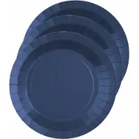 SANTEX feest gebak/taart bordjes - kobalt blauw - 30x stuks - karton - D17 cm - Feestbordjes