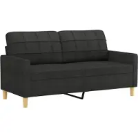 vidaXL Tweezitsbank 140 cm stof zwart
