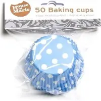 House of Marie Cupcake Vormpjes Stip Blauw - pk/50