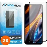 Mobigear Screenprotector geschikt voor POCO X4 GT Glazen | Premium Screenprotector - Case Friendly - Zwart (2-Pack)