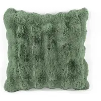 Tiseco - Kussen (gevuld) BUBBLE - imitatie konijnenbont - 45x45 cm - Groen