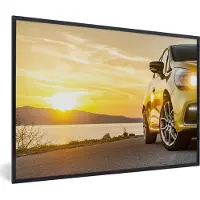 PosterMonkey Fotolijst incl. Poster - Auto - Strand - Zon - 90x60 cm - Posterlijst
