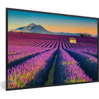 PosterMonkey Fotolijst incl. Poster - Lavendel - Berg - Bloemen - 90x60 cm - Posterlijst