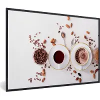 PosterMonkey Fotolijst incl. Poster - Koffie - Koffiebonen - Chocolade - 90x60 cm - Posterlijst