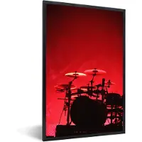 PosterMonkey Fotolijst incl. Poster - Drumstel op een rockshow - 60x90 cm - Posterlijst