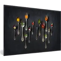 PosterMonkey Fotolijst incl. Poster - Aantal vorken met groentes er in - 120x80 cm - Posterlijst
