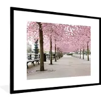 PosterMonkey Fotolijst incl. Poster - Lente - Sakura - Bomen - 80x60 cm - Posterlijst
