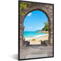 PosterMonkey Fotolijst incl. Poster - Doorkijk - Strand - Tropisch - Zomer - 20x30 cm - Posterlijst