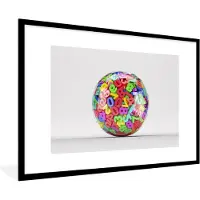 PosterMonkey Fotolijst incl. Poster - Doorzichtige bal met cijfers - 90x60 cm - Posterlijst