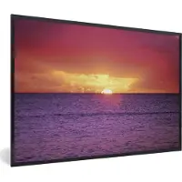 PosterMonkey Fotolijst incl. Poster - Zonsondergang over paarse zee - 30x20 cm - Posterlijst