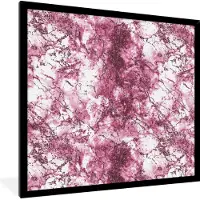 PosterMonkey Fotolijst incl. Poster - Marmer - Roze - Luxe - 40x40 cm - Posterlijst