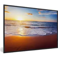 PosterMonkey Fotolijst incl. Poster - Strand - Zee - Zon - Horizon - 60x40 cm - Posterlijst