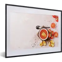 PosterMonkey Fotolijst incl. Poster - Tomaat - Soep - Keuken - Kruiden - 40x30 cm - Posterlijst